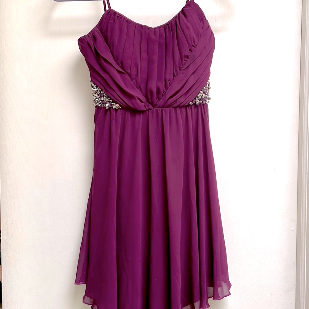 Gorgeous City Triangles Plum Colored Dress with beads, like new condition!